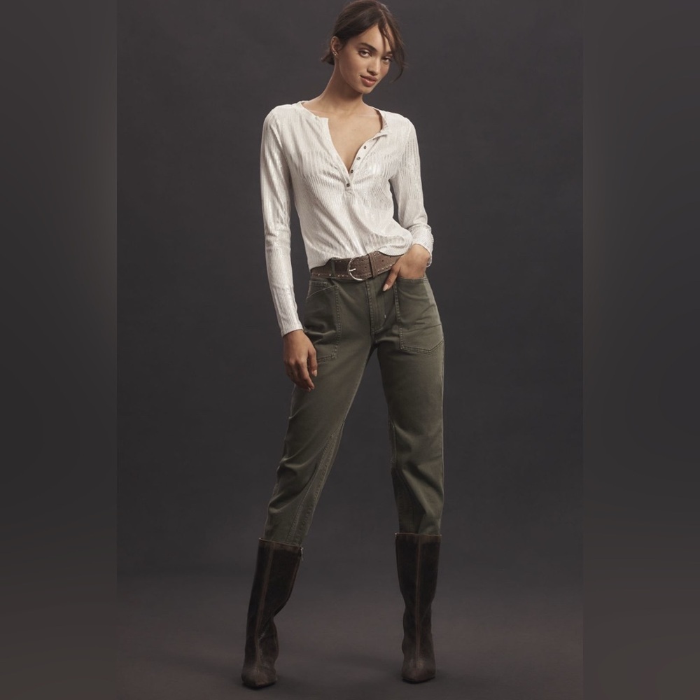 NWT! Anthropologie The Wanderer Mid-Rise Relaxed-Leg Pants by Pilcro - 31 TALL 🍟